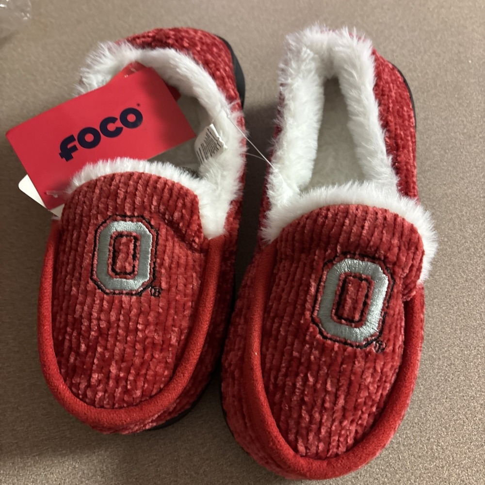 NWT FOCO Ohio State Buckeyes Slipper‎ Women's Size 5/6 Hard Bottom